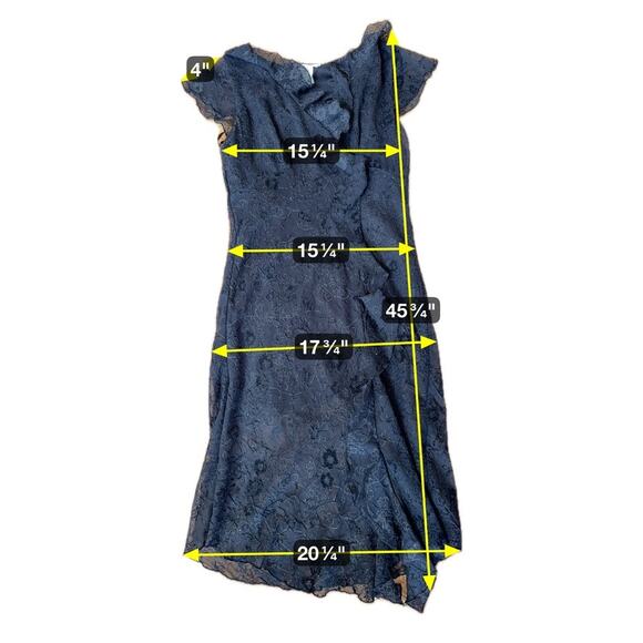 Vtg CDC Black Sheer 8 Dress Whimsigoth Dark Fairy Grunge Y2K Moody Dramatic - Picture 9 of 10